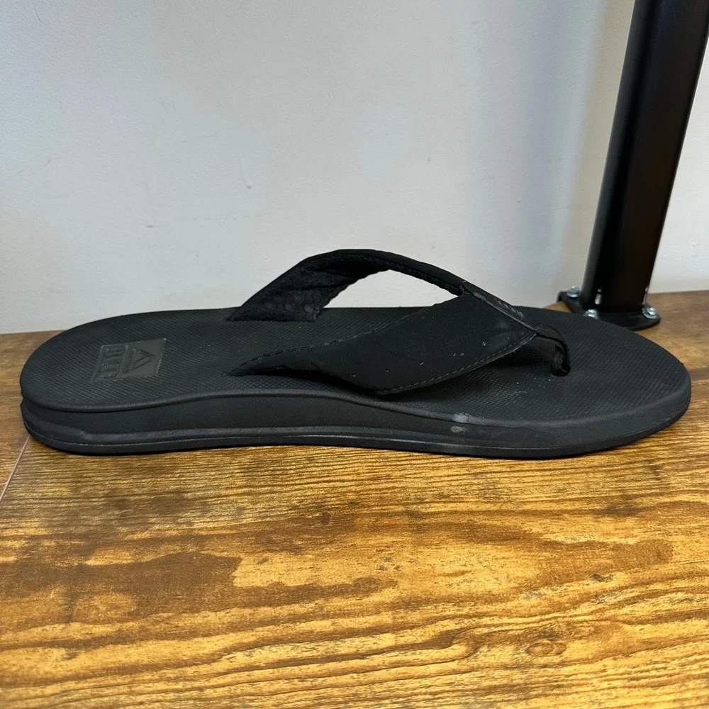 Reef Phantoms Mens Black Flip Flop Sandals Size 15 Arch Support Beach Casual